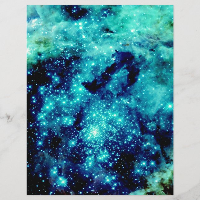 Teal Galaxy Briefpapier (Voorkant)