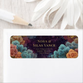 Teal Galaxy Coral Ornate Gold Frame Etiket (Insitu)