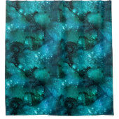 Teal Galaxy Serie Design 6 Douchegordijn (Voorkant)