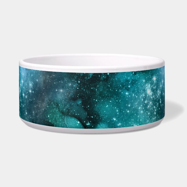 Teal Galaxy Serie Design 6 Voerbakje (Voorkant)
