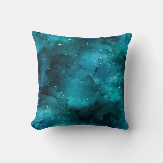 Teal Galaxy Serie Design 7  Kussen (Voorkant)
