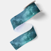 Teal Galaxy Serie Design 7 Satijnen Lint (Achterkant)