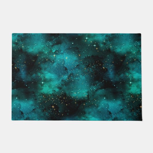 Teal Galaxy Serie Ontwerp 1 Deurmat (Voorkant)