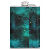 Teal Galaxy Serie Ontwerp 1  Heupfles (Achterkant)