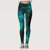 Teal Galaxy Serie Ontwerp 1 Leggings (Voorkant)