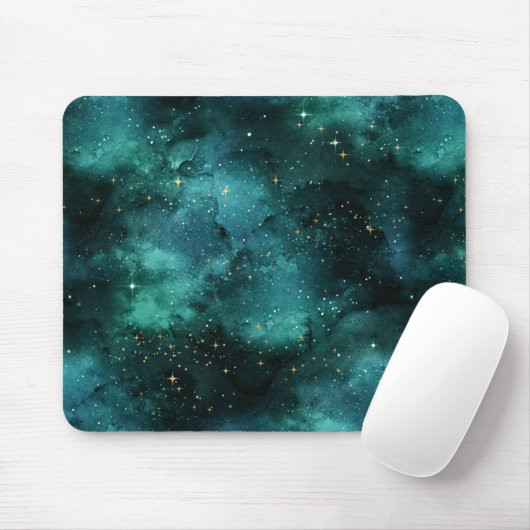 Teal Galaxy Serie Ontwerp 1 Muismat (Met muis)