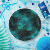 Teal Galaxy Serie Ontwerp 1 Papieren Bordje (Feest)