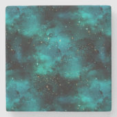 Teal Galaxy Serie Ontwerp 1 Stenen Onderzetter (Voorkant)