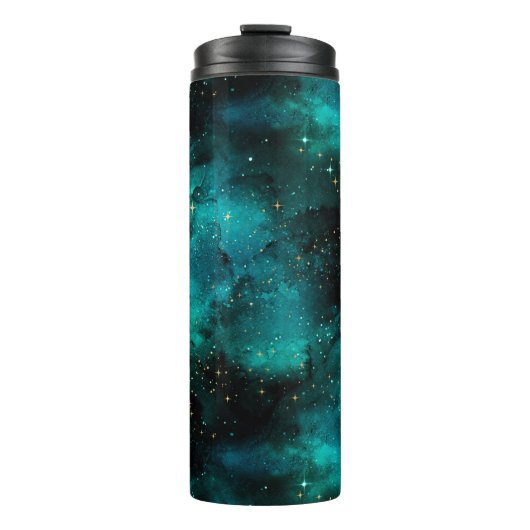 Teal Galaxy Serie Ontwerp 1 Thermosbeker (Voorkant)