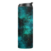 Teal Galaxy Serie Ontwerp 1 Thermosbeker (Gedraaid links)