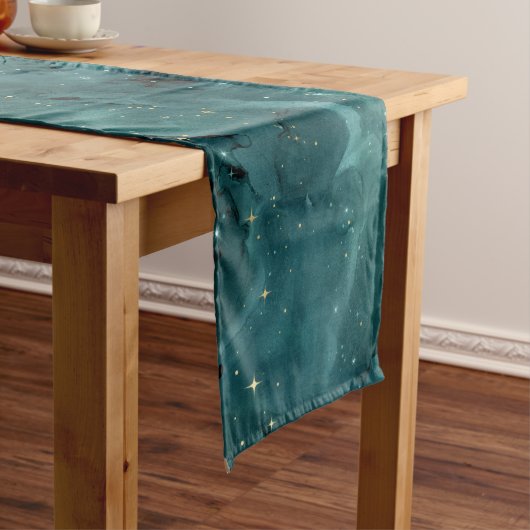Teal Galaxy Serie Ontwerp 2 Medium Tafelloper (Voorbeeld)