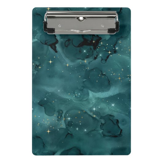 Teal Galaxy Serie Ontwerp 2 Mini Klembord (Voorkant)