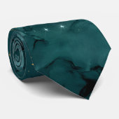 Teal Galaxy Serie Ontwerp 2 Stropdas (Opgerold)