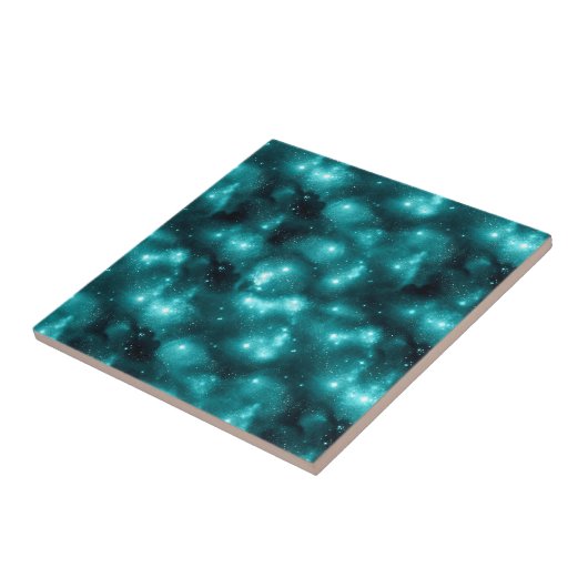 Teal Galaxy Serie Ontwerp 3  Tegeltje (Zijkant)