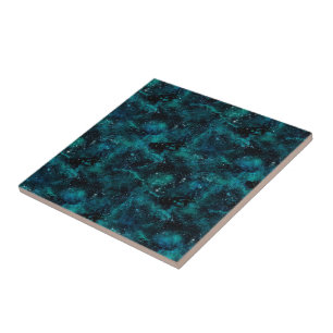 Teal Galaxy Serie Ontwerp 4 Tegeltje