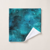Teal Galaxy Serie Ontwerp 7 Bad Handdoek (Wasdoekje)