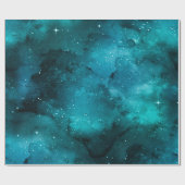 Teal Galaxy Serie Ontwerp 7 Cadeaupapier (Vlak)