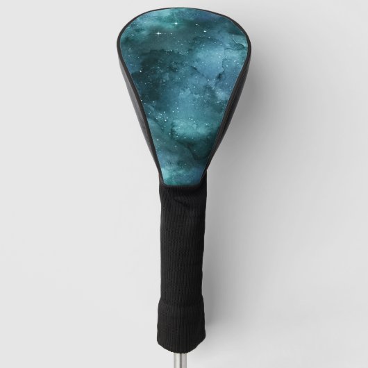 Teal Galaxy Serie Ontwerp 7 Golfheadcover (Voorkant)
