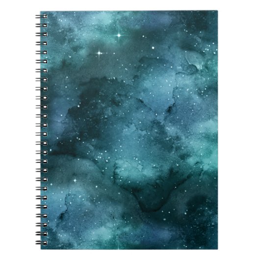 Teal Galaxy Serie Ontwerp 7 Notitieboek (Voorkant)