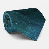 Teal Galaxy Serie Ontwerp 7 Stropdas (Opgerold)
