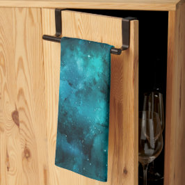 Teal Galaxy Serie Ontwerp 7 Theedoek