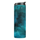 Teal Galaxy Serie Ontwerp 7 Thermosbeker (Gedraaid links)