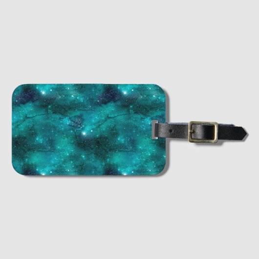 Teal Galaxy Serie Ontwerp 8 Bagagelabel (Voorkant (horizontaal))