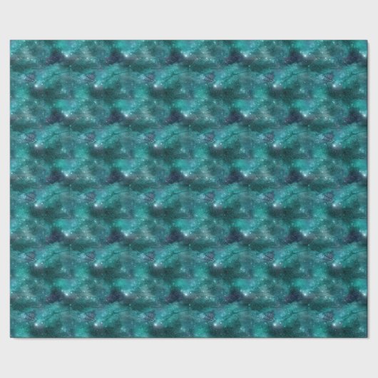 Teal Galaxy Serie Ontwerp 8 Cadeaupapier (Zoom)