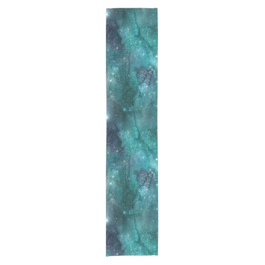 Teal Galaxy Serie Ontwerp 8 Korte Tafelloper (Voorkant)