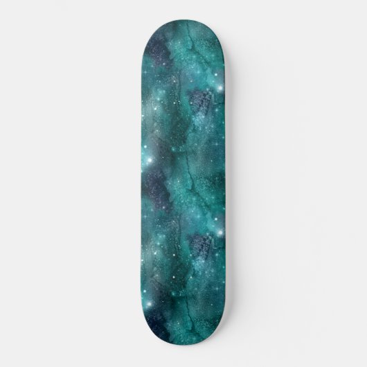 Teal Galaxy Serie Ontwerp 8 Persoonlijk Skateboard (Voorkant)