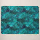 Teal Galaxy Serie Ontwerp 8 Sherpa Deken (Voorkant (horizontaal))