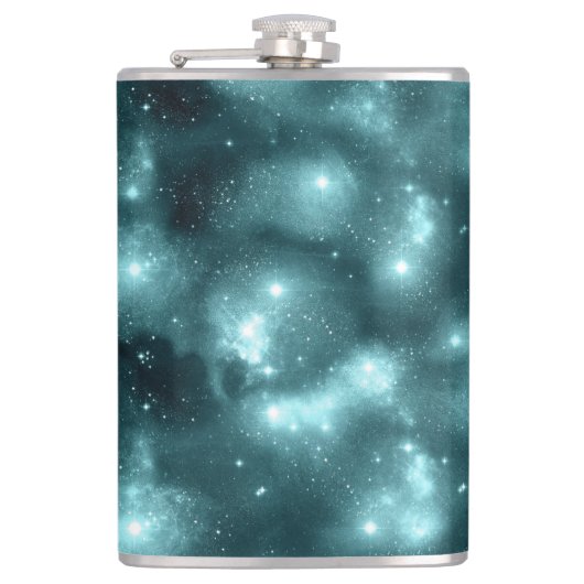 Teal Galaxy Series Design 3 Heupfles (Voorkant)