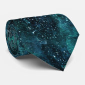 Teal Galaxy Series Design 4  Stropdas (Opgerold)