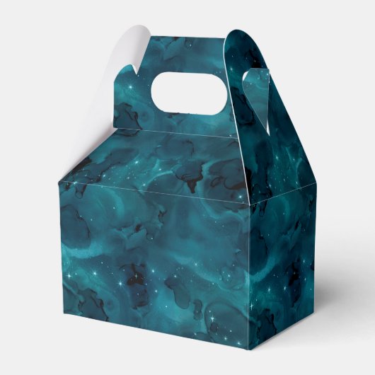Teal Galaxy Series Design 5    Bedankdoosjes (Voorkant Zijde)
