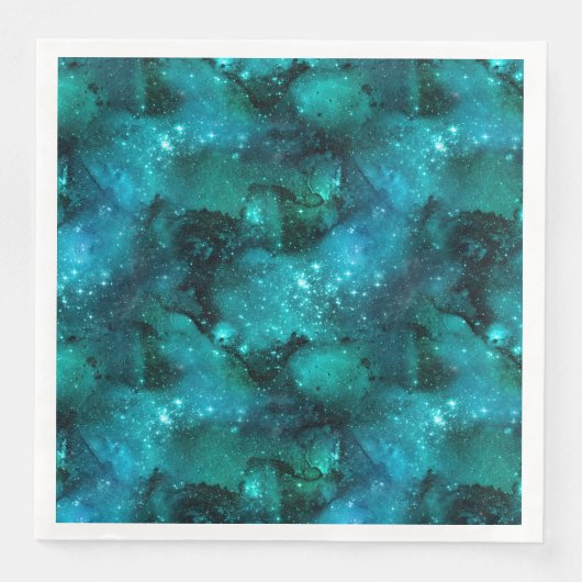 Teal Galaxy Series Design 6 Servet (Voorkant)