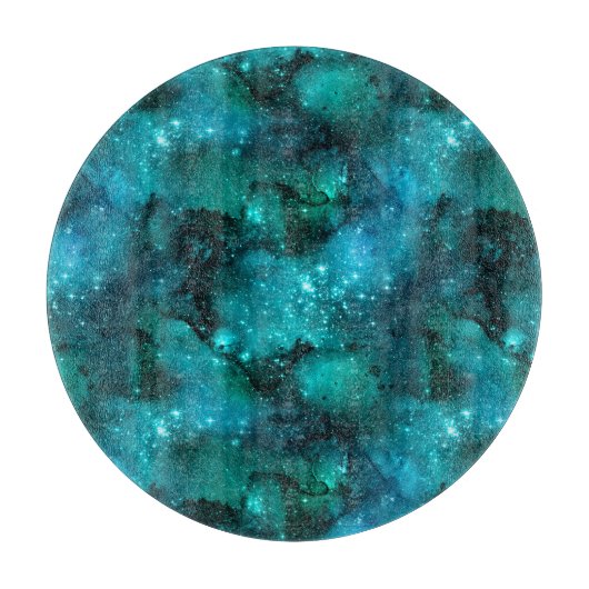 Teal Galaxy Series Design 6  Snijplank (Voorkant)