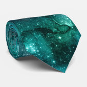 Teal Galaxy Series Design 6  Stropdas (Opgerold)
