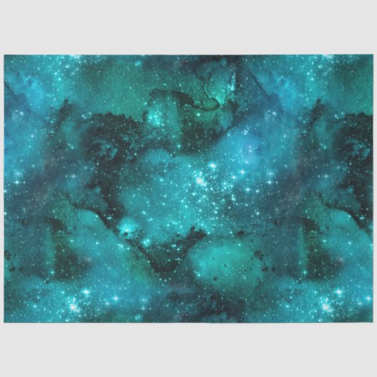 Teal Galaxy Series Design 6 Tissuepapier (Voorkant)