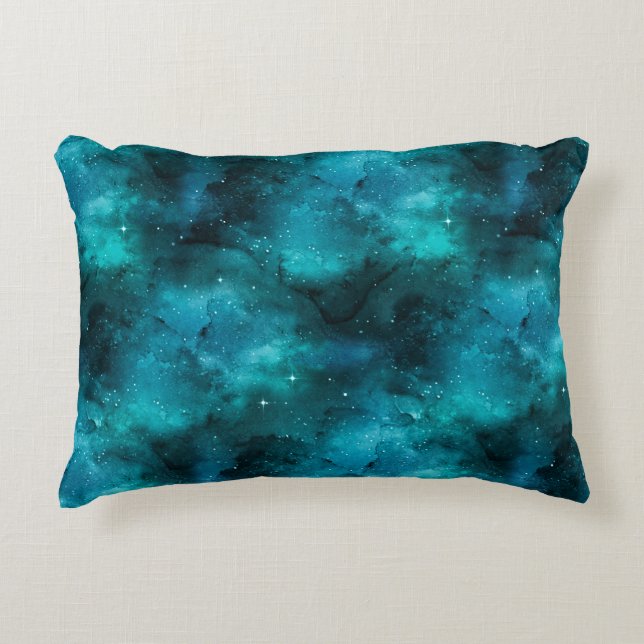 Teal Galaxy Series Design 7  Accent Kussen (Voorkant)
