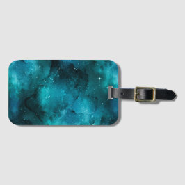 Teal Galaxy Series Design 7 Bagagelabel