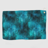 Teal Galaxy Series Design 7 Golfhanddoek (Horizontaal)