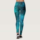 Teal Galaxy Series Design 7 Leggings (Achterkant)