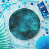 Teal Galaxy Series Design 7 Papieren Bordje (Feest)