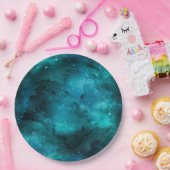 Teal Galaxy Series Design 7 Papieren Bordje (Feest)