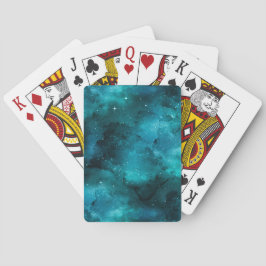 Teal Galaxy Series Design 7  Pokerkaarten