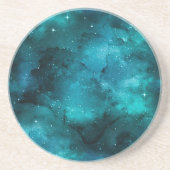 Teal Galaxy Series Design 7 Zandsteen Onderzetter (Voorkant)