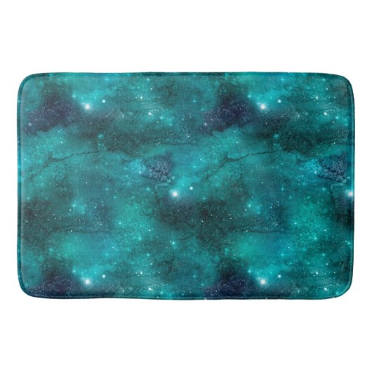 Teal Galaxy Series Design 8  Badmat (Voorkant)