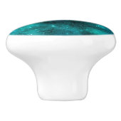 Teal Galaxy Series Design 8 Keramische Knop (Zijkant)