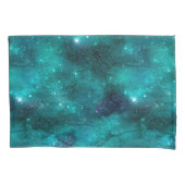 Teal Galaxy Series Design 8 Kussensloop (Voorkant-Links)