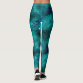 Teal Galaxy Series Design 8 Leggings (Achterkant)